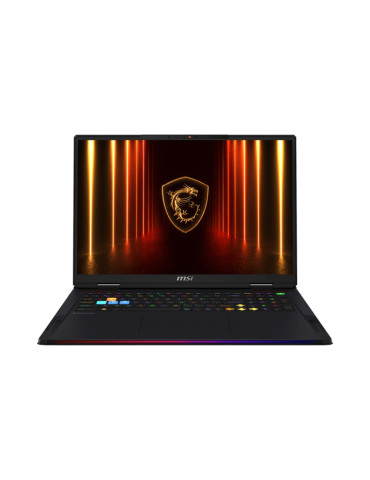Лаптоп MSI Raider A18 HX A9WJG, AMD Ryzen 9 9955HX3D), 18" 16:10 UHD  (3840x2400) MiniLED, 120Hz, 64GB DDR5 RAM, 2TB SSD, NVIDIA GeForce RTX 5090 24GB GDDR7 1824 AI TOPS, Wi-Fi 7, Win 11 Home - 9S7-182L72-045