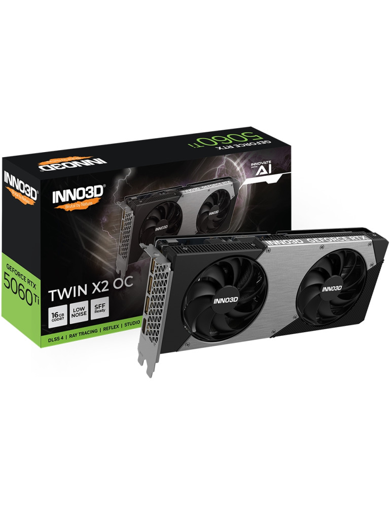 Видео карта Inno3D GeForce RTX 5060 Ti 16GB GDDR7 Twin X2 OC - N506T2-16D7X-191073N