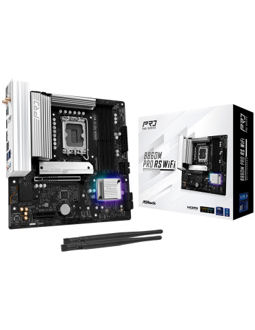 Дънна платка AsRock B860M Pro Rs Wi-fi, S.1851, 4x DDR5, Wi-Fi 6E Bluetooth 5.3, ATX