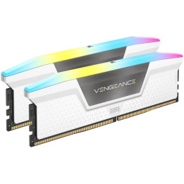 RAM памет Corsair 32GB(2x16GB) DDR5 6400MHz VENGEANCE RGB, CL36-48-48-104 1.35V XMP & EXPO, White - CMH32GX5M2B6400Z36W