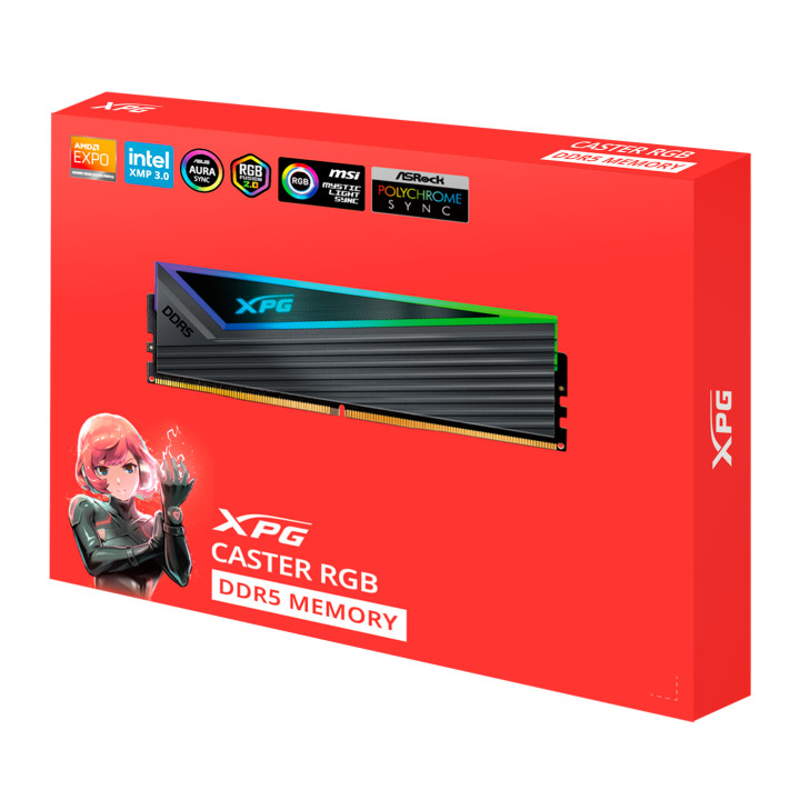 RAM памет Adata 16GB DDR5 6000MHz XPG CASTER RGB,  CL 30-40-40, 1.35V  - AX5U6000C3016G-DCCARGY