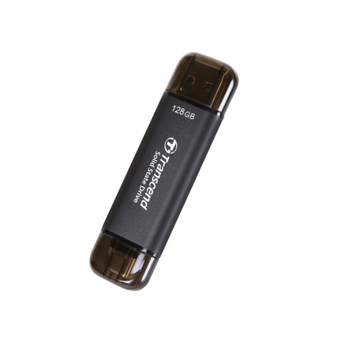 Външен SSD диск Transcend 128GB ESD310C, USB 10Gbps, Type C/A, Black - TS128GESD310C
