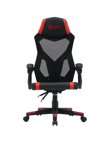 Геймърски стол Canyon Flow MCH01 Mesh Black Red - CNE-MCH01R