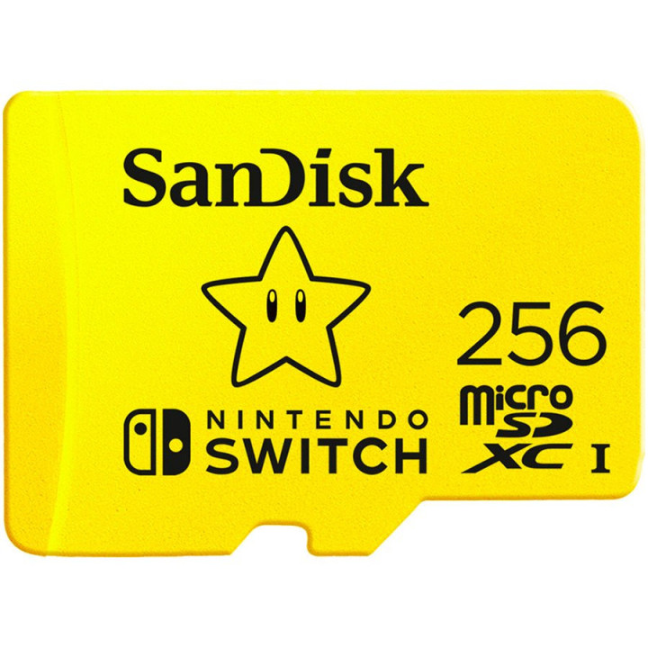 SD карта SanDisk microSDXC card for Nintendo Switch 256GB, 100MB/s Read, 90MB/s Write, V30, U3, C10, A1, UHS-1 - SDSQXAO-256G-GNCZN