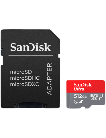 SD карта SanDisk Ultra microSDXC 512GB   SD Adapter 150MB/s A1 Class 10 UHS-I; EAN:619659200572 - SDSQUAC-512G-GN6MA