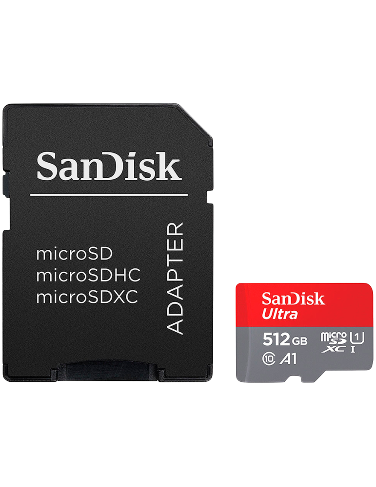SD карта SanDisk Ultra microSDXC 512GB   SD Adapter 150MB/s A1 Class 10 UHS-I; EAN:619659200572 - SDSQUAC-512G-GN6MA