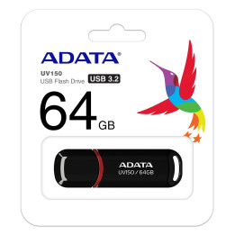 Флаш памет Adata 64GB UV150 USB 3.2 Gen1-Flash Drive Black - AUV150-64G-RBK