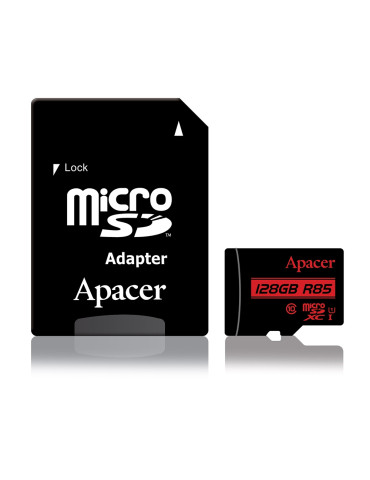 Флаш памет Apacer 128GB microSDXC Class 10 UHS-I (1 adapter) - AP128GMCSX10U5-R