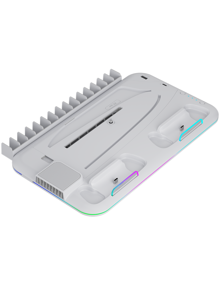 Стойка за PS5 Slim Canyon cooling stand CS-51 RGB PS5 Slim/DE Charge White - CND-CSPS5W-1