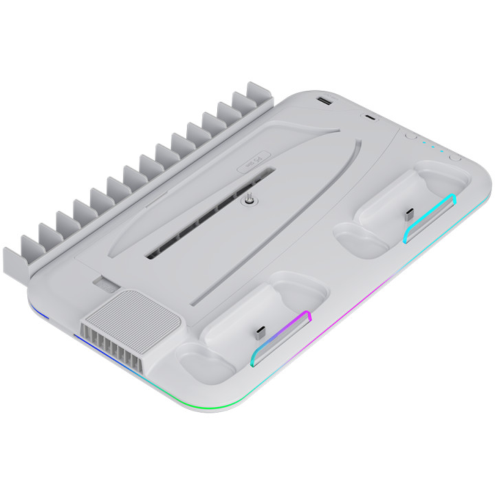 Стойка за PS5 Slim Canyon cooling stand CS-51 RGB PS5 Slim/DE Charge White - CND-CSPS5W-1