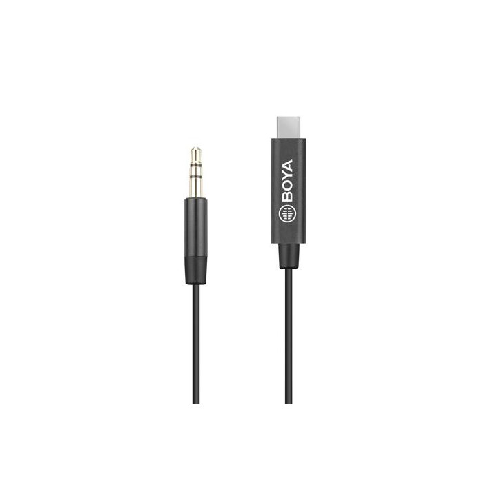 Адаптер BOYA 3.5mm TRS мъжки към USB-C мъжки, 20cm - BY-K2