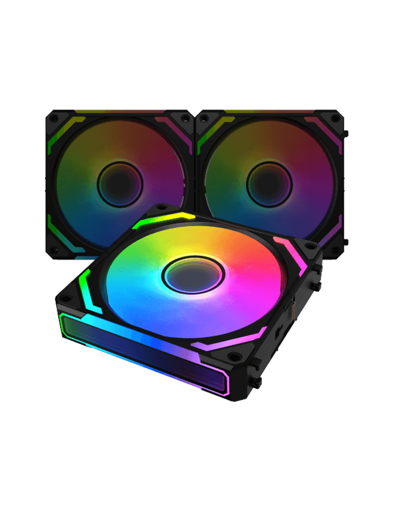 Комплект вентилатори Xigmatek Starlink Ultra, EN40412, 3бр Black Easy Clip On & Smart Link Fan, ARGB & PWM Cable, Galaxy II Fan Control Box & Remote - STARLINK_ULTRA