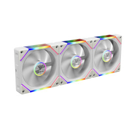 Комплект вентилатори Gamdias 3-in-1 AEOLUS P2-1203 White, 3x120mm, Swappable Fan Blades (Reverse Fan Blades Included), Daisy-Chain, Infinity Mirror - AEOLUS P2-1203-WH