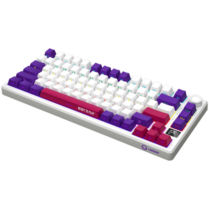 Геймърска клавиатура LORGAR KBP7075W, Wireless 75% Mechanical Gaming Keyboard Pro, White, EN layout - LRG-KBP7075W-WH-US