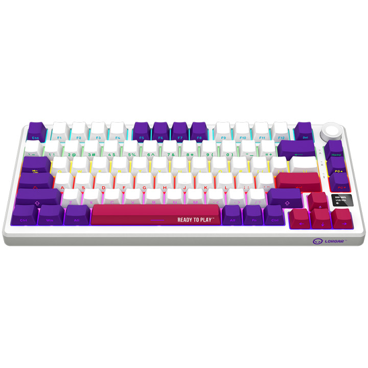 Геймърска клавиатура LORGAR KBP7075W, Wireless 75% Mechanical Gaming Keyboard Pro, White, EN layout - LRG-KBP7075W-WH-US