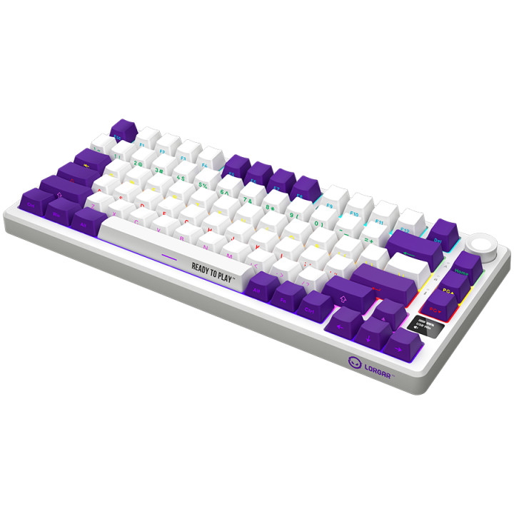 Геймърска клавиатура LORGAR KBP7075W, Wireless 75% Mechanical Gaming Keyboard Pro, White, EN layout - LRG-KBP7075W-WH-US