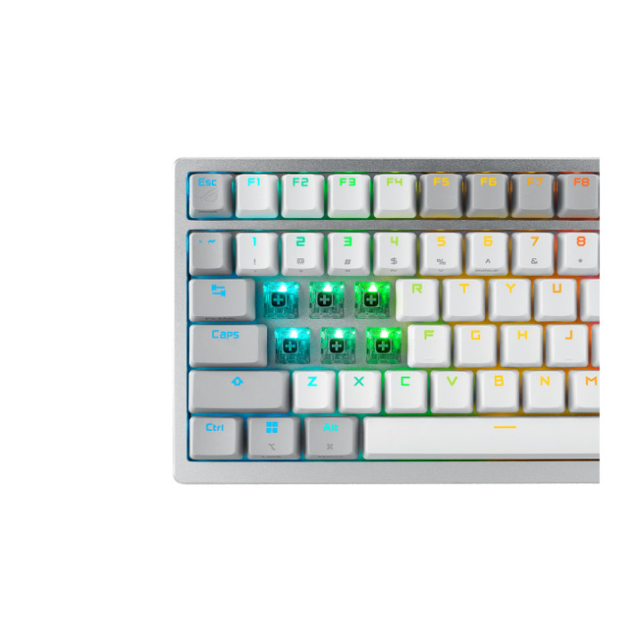 Безжична геймърска клавиатура Asus ROG Azoth, Moonlight White - 90MP031A-BKUA11