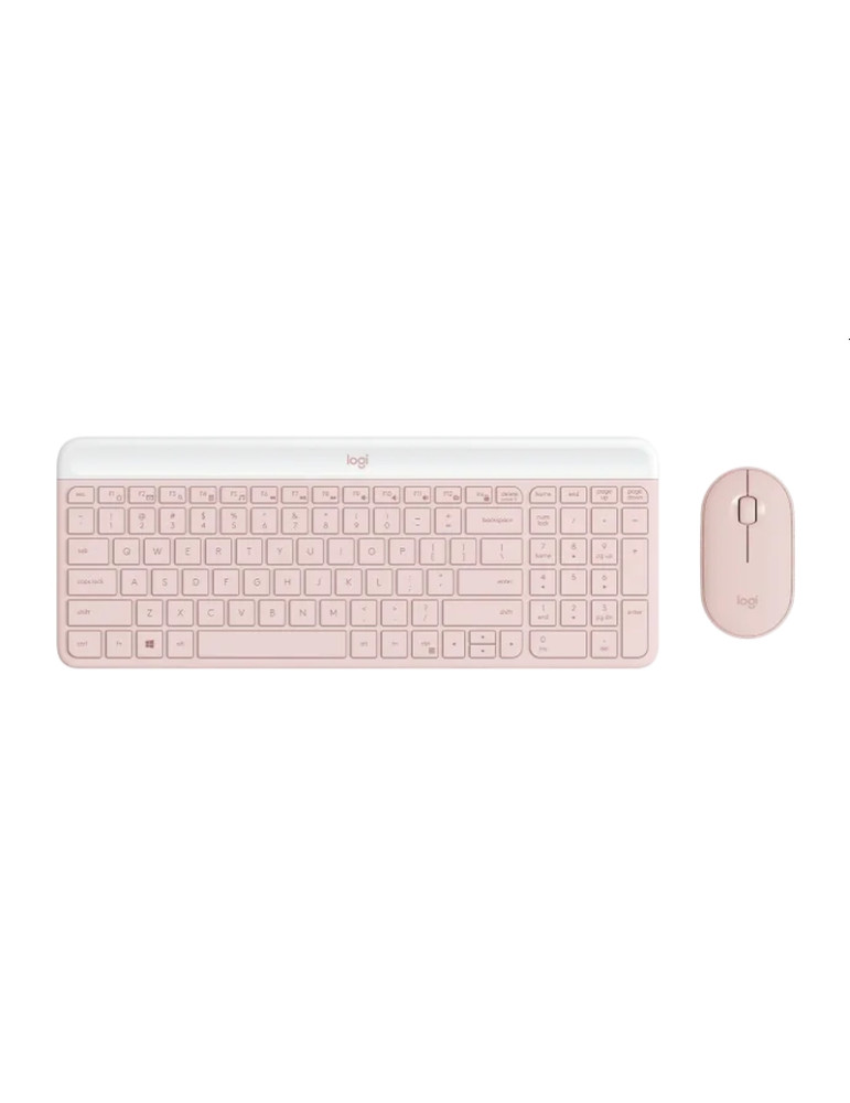 Безжичен комплект клавиатура и мишка Logitech MK470 Slim Combo, ROSE, US INT'L, INTNL-973 - 920-011322