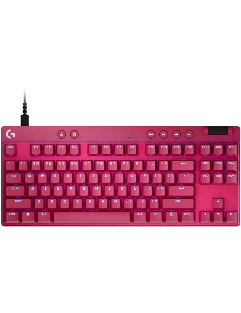 Геймърска механична клавиатура Logitech G Pro X RAPID TKL Magenta, Tactile Switch - 920-013253