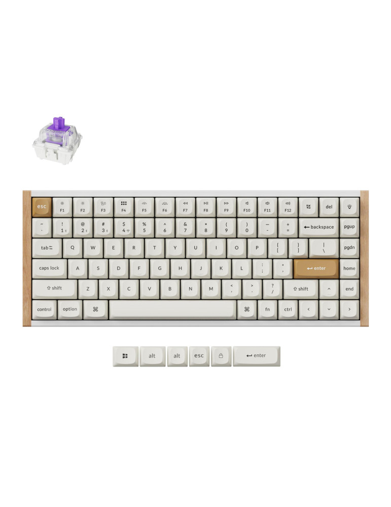 Безжична механична геймърска клавиатура Keychron K2 HE Special Edition White - K2H-Q1