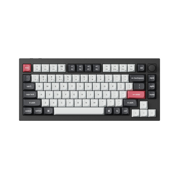 Безжична механична геймърска клавиатура Keychron Q1 HE QMK 75% Carbon Black - Q1H-M1