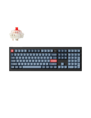 Безжична механична геймърска клавиатура Keychron V6 MAX QMK Carbon Black, Full-Size - V6M-D1