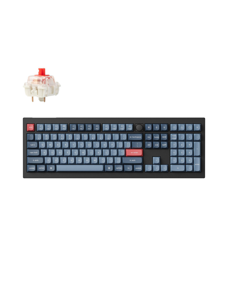 Безжична механична геймърска клавиатура Keychron V6 MAX QMK Carbon Black, Full-Size - V6M-D1