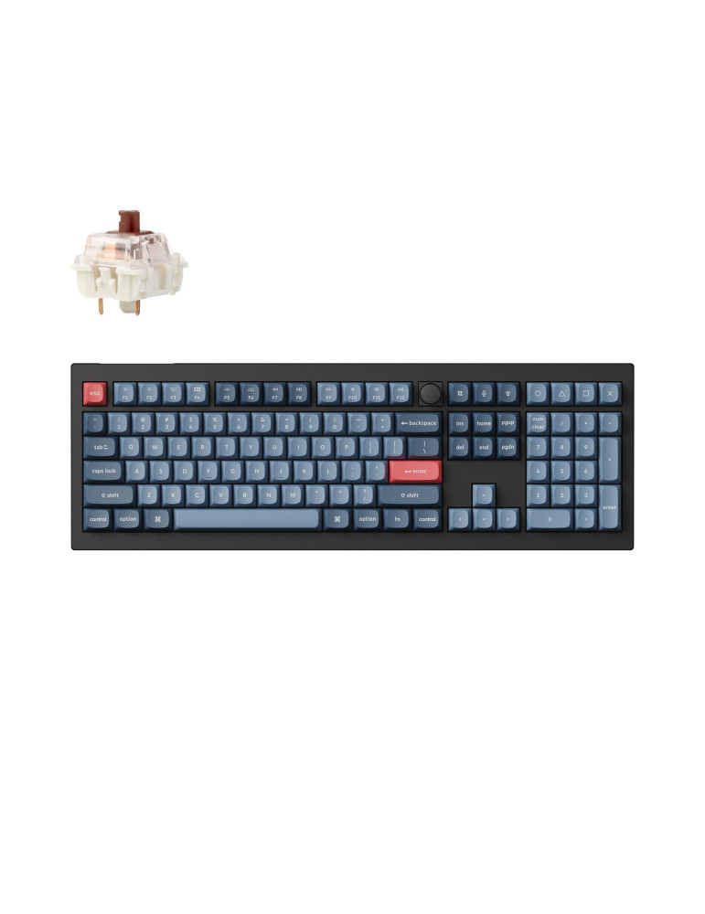 Безжична механична геймърска клавиатура Keychron V6 MAX QMK Carbon Black, Full-Size - V6M-D3