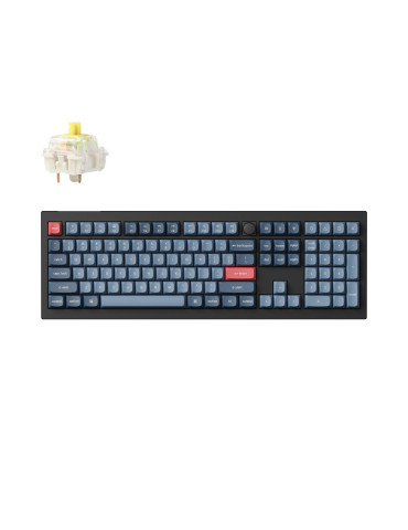 Безжична механична геймърска клавиатура Keychron V6 MAX QMK Carbon Black, Full-Size - V6M-D4
