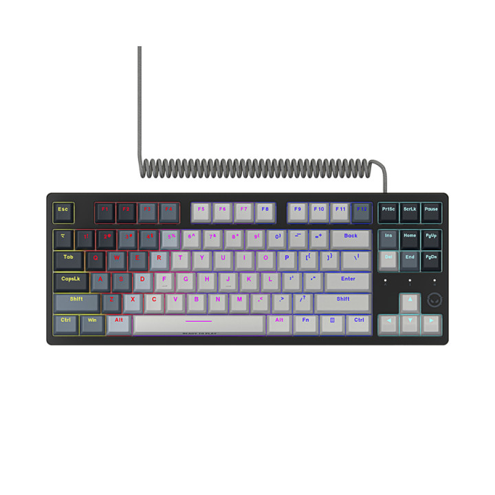 Геймърска механична клавиатура Lorgar Azar 514TKL, Wired RGB, white, EN layout - LRG-GK514TKL-WH-US