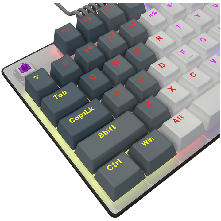 Геймърска механична клавиатура Lorgar Azar 514TKL, Wired RGB, white, EN layout - LRG-GK514TKL-WH-US