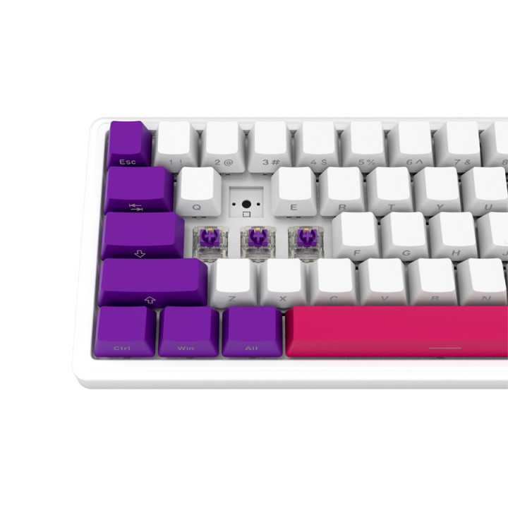 Безжична механична геймърска клавиатура Lorgar KBP70MW, 65% Mechanical Gaming Keyboard Pro, White, EN layout - LRG-KBP70MW-WH-US