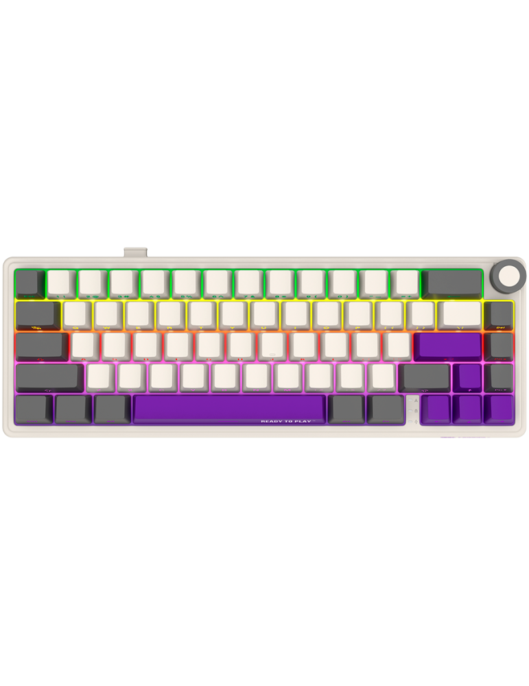Безжична механична геймърска клавиатура Lorgar KBP70MW, 65% Mechanical Gaming Keyboard Pro, Beige, EN layout - LRG-KBP70MW-RT-US