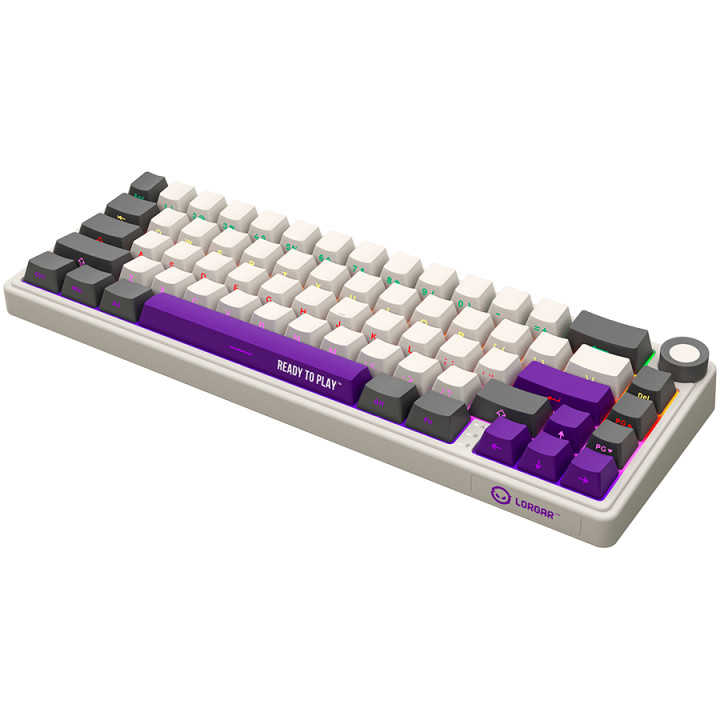 Безжична механична геймърска клавиатура Lorgar KBP70MW, 65% Mechanical Gaming Keyboard Pro, Beige, EN layout - LRG-KBP70MW-RT-US