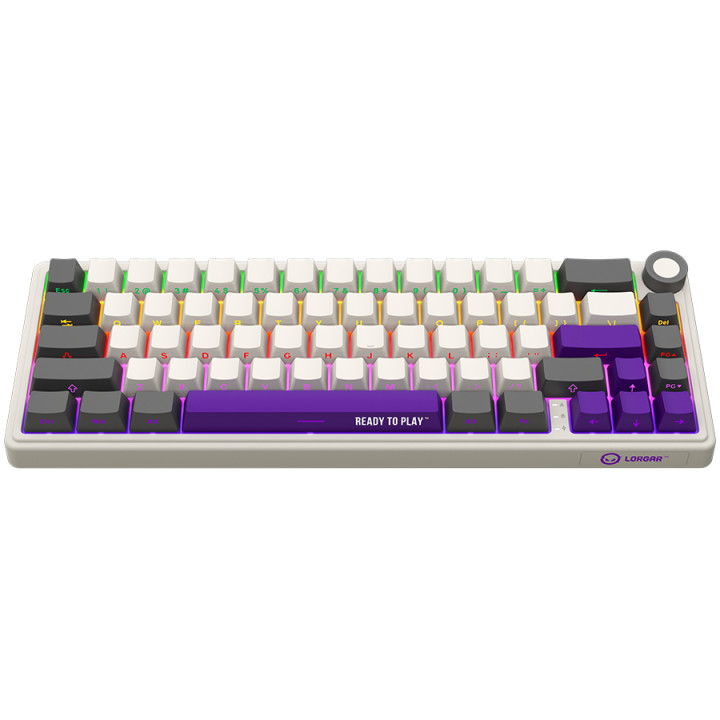 Безжична механична геймърска клавиатура Lorgar KBP70MW, 65% Mechanical Gaming Keyboard Pro, Beige, EN layout - LRG-KBP70MW-RT-US