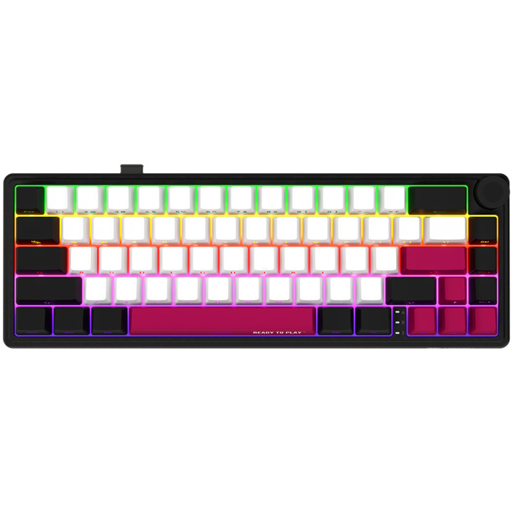 Безжична механична геймърска клавиатура Lorgar KBP70MW, 65% Mechanical Gaming Keyboard Pro, Black/red, EN layout - LRG-KBP70MW-BK-US