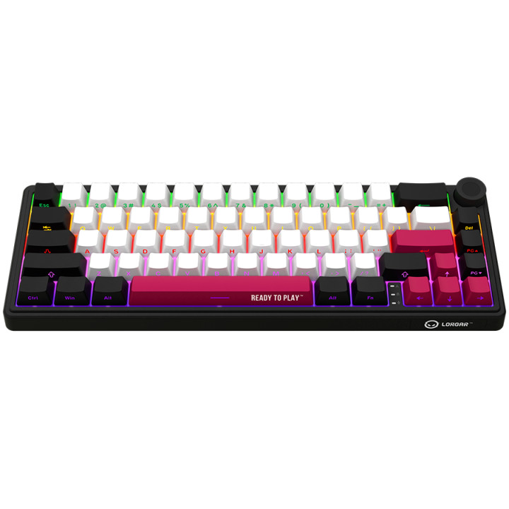Безжична механична геймърска клавиатура Lorgar KBP70MW, 65% Mechanical Gaming Keyboard Pro, Black/red, EN layout - LRG-KBP70MW-BK-US