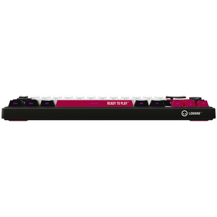 Безжична механична геймърска клавиатура Lorgar KBP70MW, 65% Mechanical Gaming Keyboard Pro, Black/red, EN layout - LRG-KBP70MW-BK-US