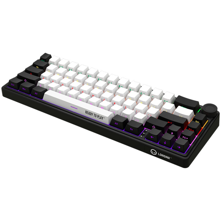 Безжична механична геймърска клавиатура Lorgar KBP70MW, 65% Mechanical Gaming Keyboard Pro, Black/red, EN layout - LRG-KBP70MW-BK-US