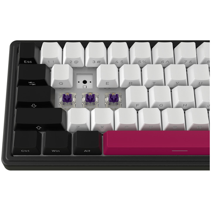Безжична механична геймърска клавиатура Lorgar KBP70MW, 65% Mechanical Gaming Keyboard Pro, Black/red, EN layout - LRG-KBP70MW-BK-US