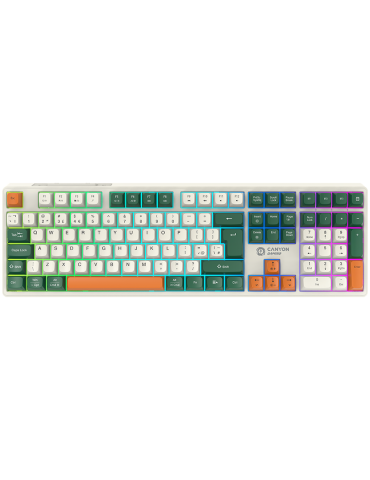 Безжична механична геймърска клавиатура Canyon Shadder GKW-11 Mech RGB UK/US, White - CND-SKBW11