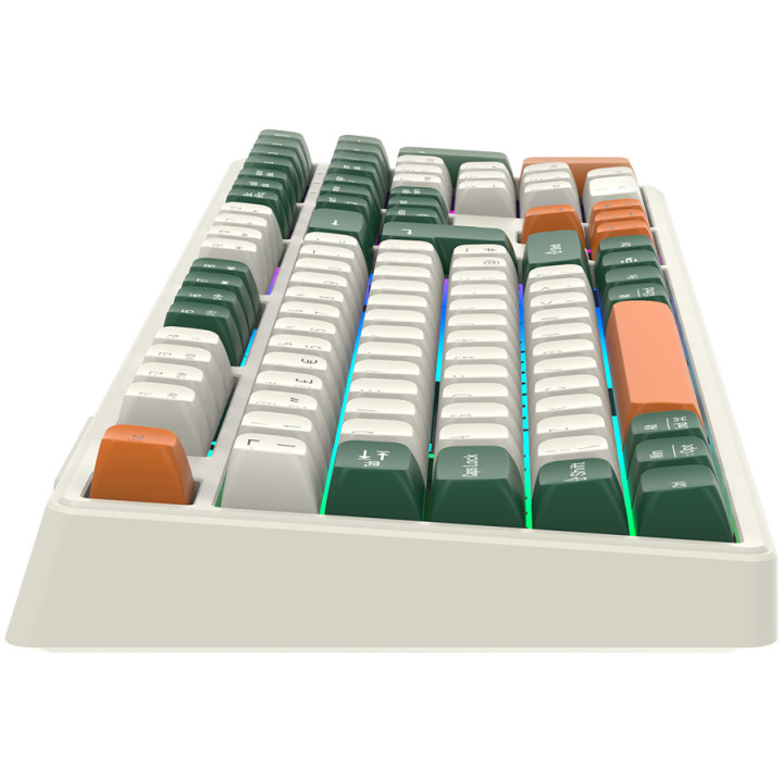 Безжична механична геймърска клавиатура Canyon Shadder GKW-11 Mech RGB UK/US, White - CND-SKBW11