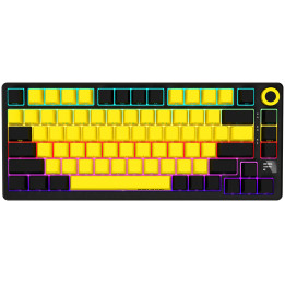 Безжична механична геймърска клавиатура Lorgar KBP7075W, 75% Mechanical Gaming Keyboard Pro, Black/yellow, EN layout - LRG-KBP7075W-YL-US