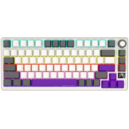 Безжична механична геймърска клавиатура Lorgar KBP7075W, 75% Mechanical Gaming Keyboard Pro, Beige, EN layout - LRG-KBP7075W-RT-US