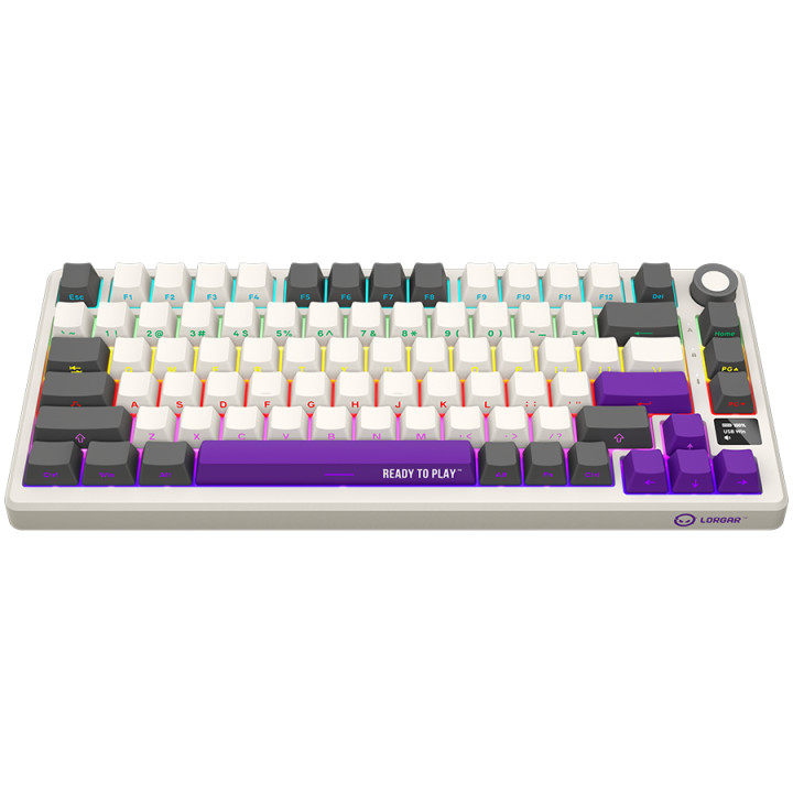 Безжична механична геймърска клавиатура Lorgar KBP7075W, 75% Mechanical Gaming Keyboard Pro, Beige, EN layout - LRG-KBP7075W-RT-US