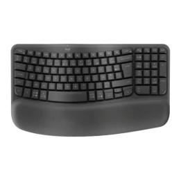 Bluetooth ергономична клавиатура Logitech Wave Keys, GRAPHITE, US INT`L, 2.4GHZ/BT, INTNL-973, UNIVERSAL - 920-012304