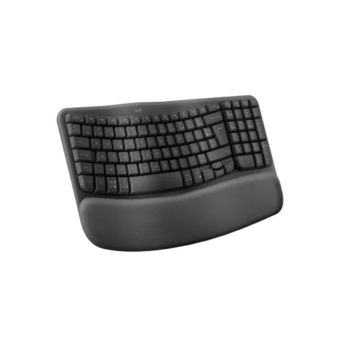 Bluetooth ергономична клавиатура Logitech Wave Keys, GRAPHITE, US INT`L, 2.4GHZ/BT, INTNL-973, UNIVERSAL - 920-012304