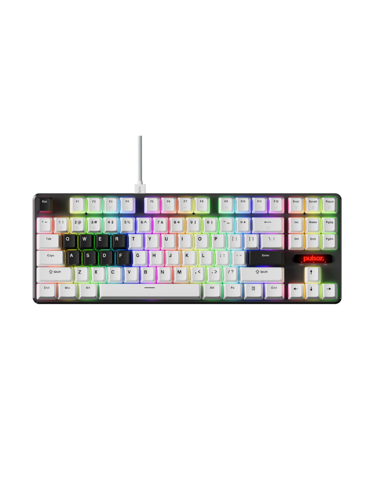 Професионална геймърска механична клавиатура Pulsar PCMK 2 HE TKL ANSI White - 8K, Gateron Magnetic Switches [Linear] - PCMK2HE801W