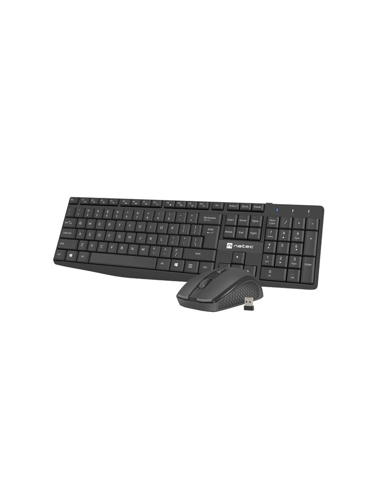 Безжичен комплект клавиатура и мишка Natec Black Squid, Wireless, US Layout - NZB-1989