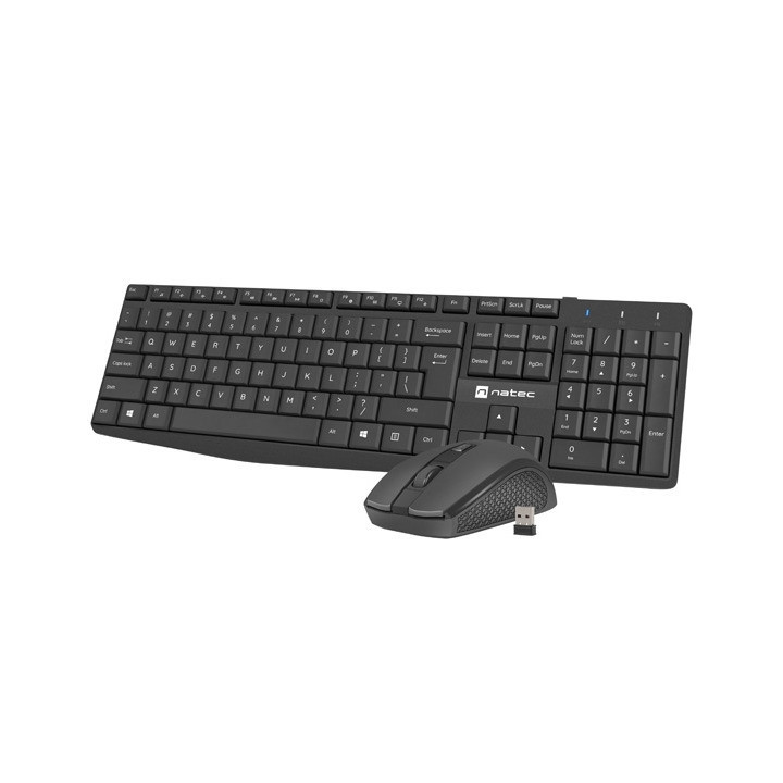 Безжичен комплект клавиатура и мишка Natec Black Squid, Wireless, US Layout - NZB-1989